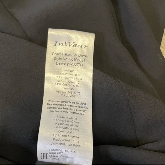 InWear Copenhagen Black Sheer Tiered Babydoll Dress, Balloon Sleeves, Size 4 - Picture 9 of 16